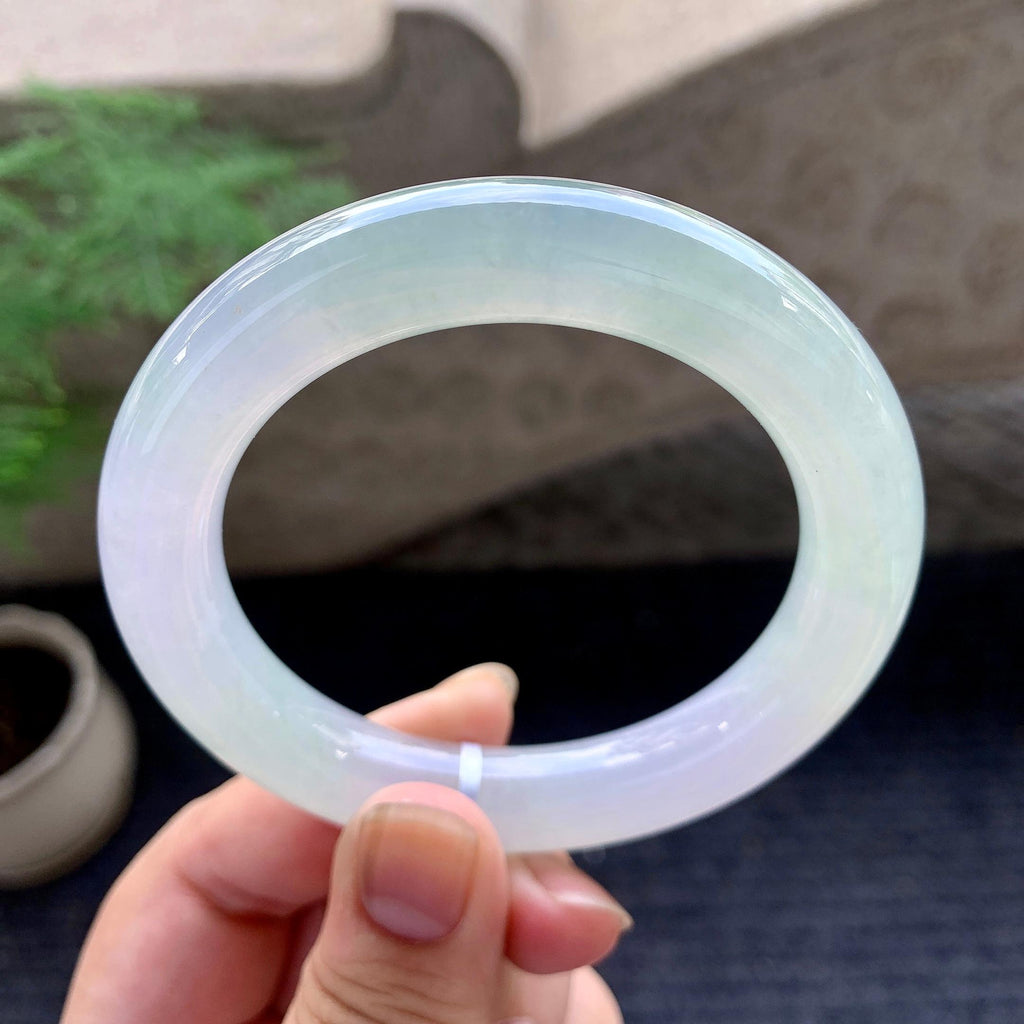 细糯种淡春彩圆条手镯（56mm）（yc195931）
