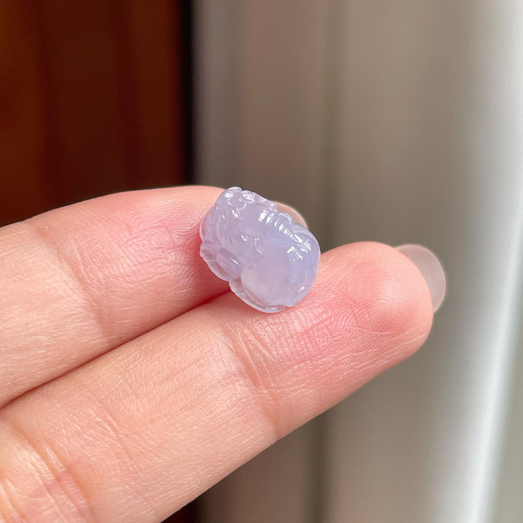 冰种紫罗兰貔貅裸石 天然缅甸A货翡翠（yc530442）