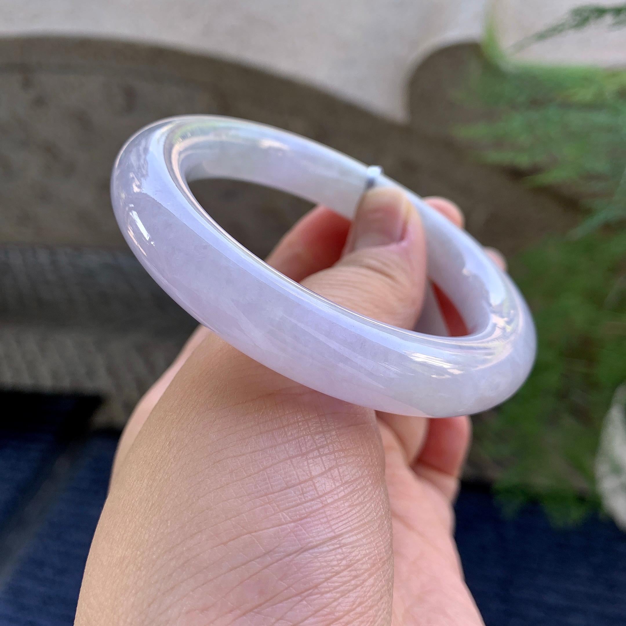 细糯种淡紫罗兰圆条手镯（56mm）（yc249406）