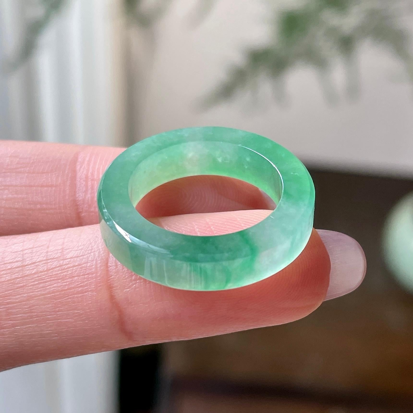 冰种晴水指环   天然缅甸A货翡翠（yc330303）
