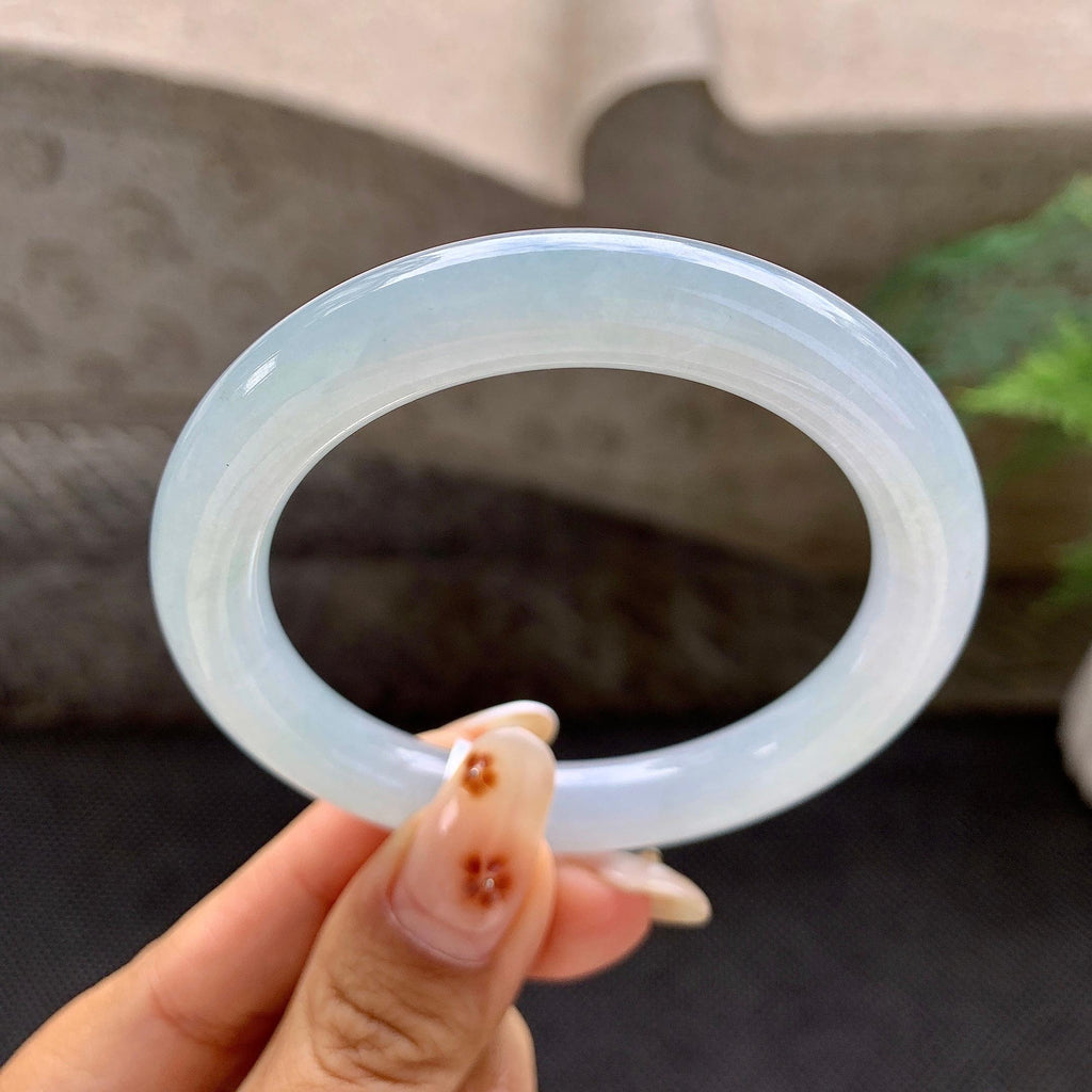 细糯种无色圆条手镯（53.2mm）（yc272079）