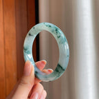 糯冰飘花翡翠平安镯（54.8mm)（yc375376）