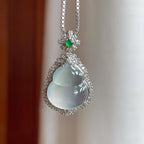 18k金镶冰种淡底色翡翠葫芦（yc239367）