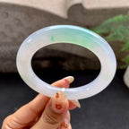 糯冰种飘绿圆条手镯（53.5mm）（yc257688）