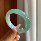 冰种湖水绿翡翠平安镯（56mm）（yc310374）
