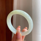 冰种黄翡翡翠平安镯（52mm)（yc350470）