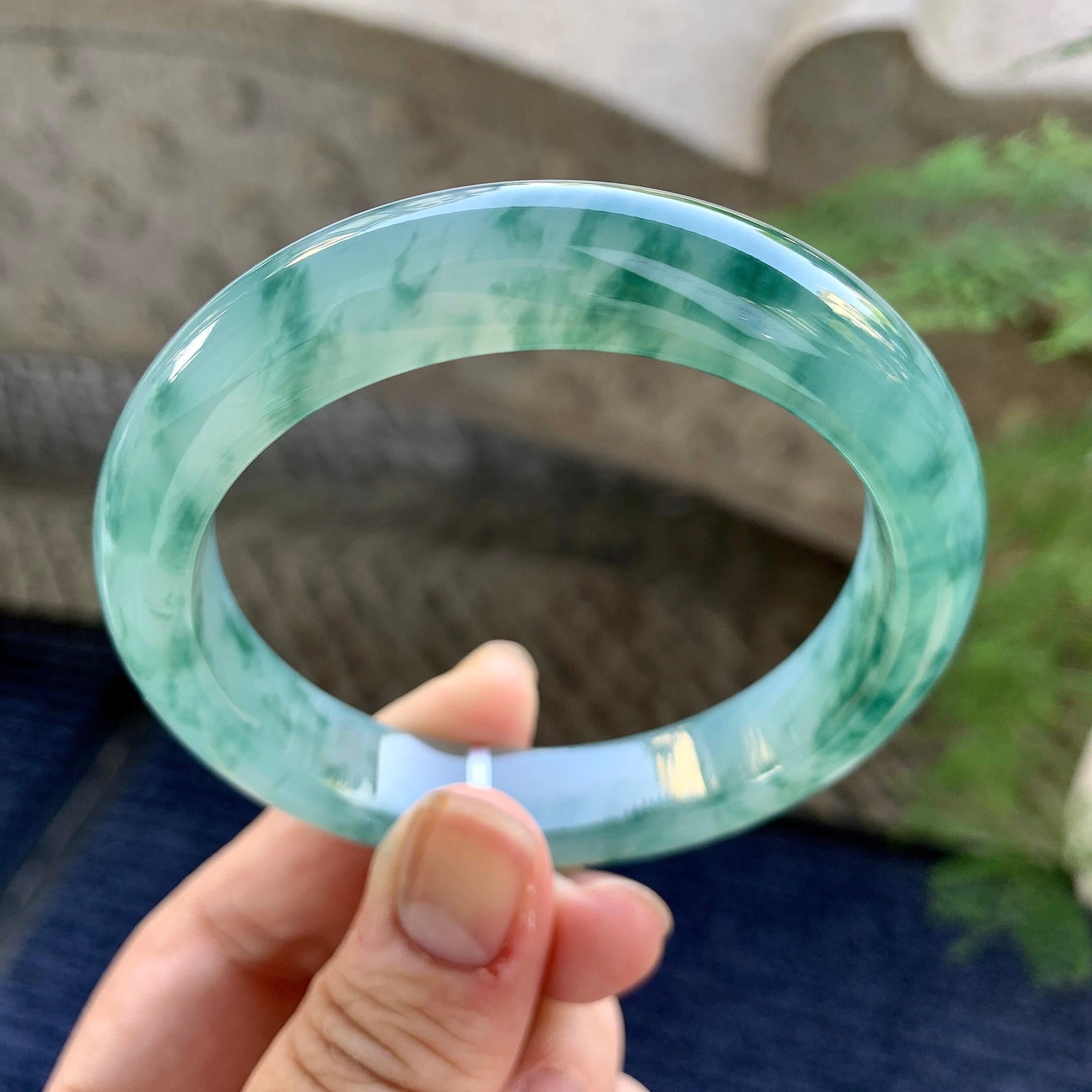 糯冰种平安镯（57.7mm）（yc249457）