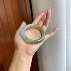 糯冰特色翡翠圆条手镯（53.4mm）（yc272832）