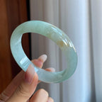 糯冰晴底飘黄翡翡翠平安镯（58mm）（yc266502）