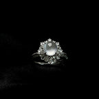 18k金钻镶冰种无色蛋面戒指（yc265734）