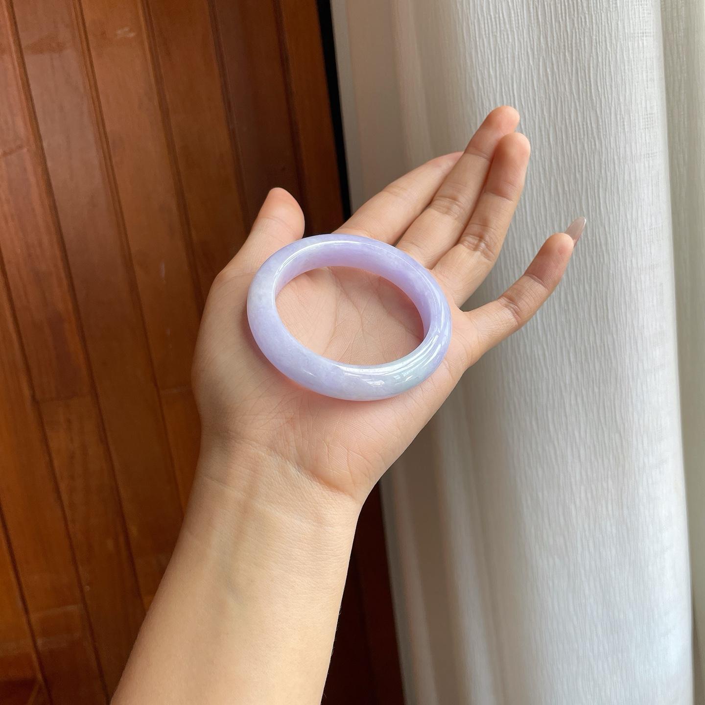 糯冰紫罗兰翡翠平安镯（50.5mm）（yc313016）