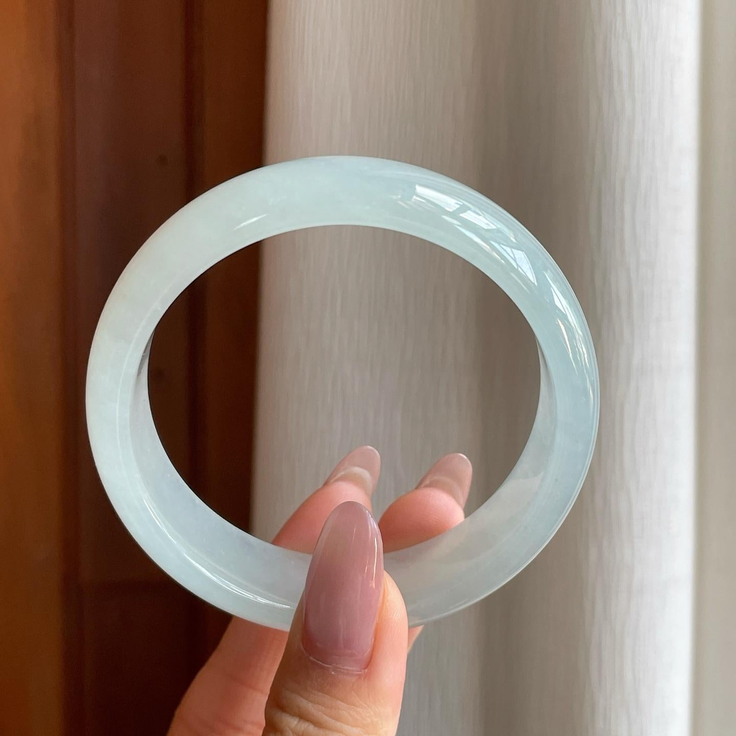 冰种无色翡翠平安镯（57.5mm）（yc295009）