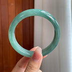 糯冰湖水绿翡翠平安镯（62.5mm）（yc346542）