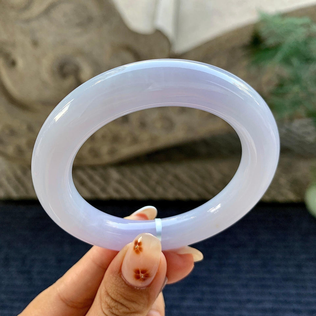 细糯种淡紫罗兰圆条手镯（53.4mm）（yc243437）