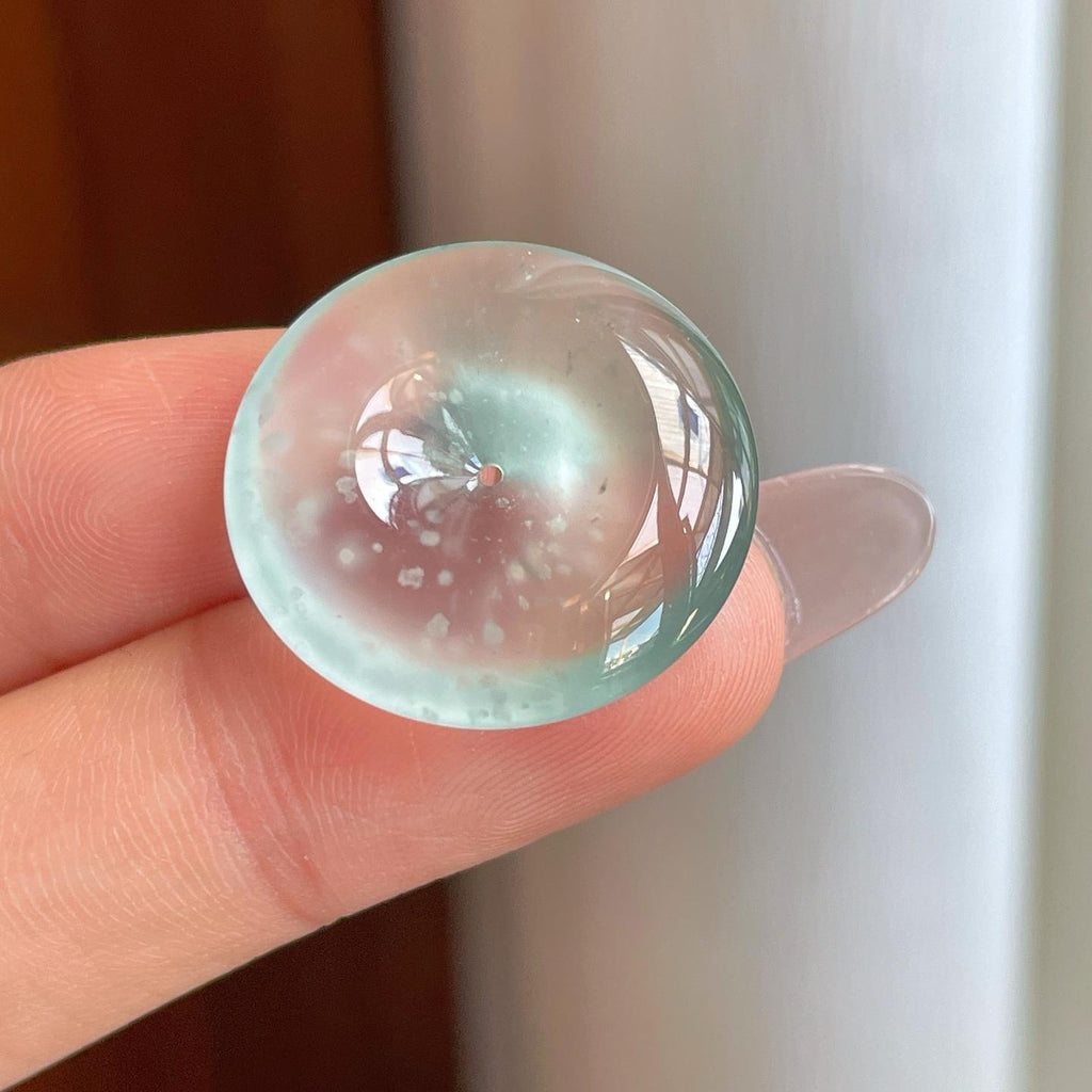 玻璃种雪花棉翡翠平安扣（yc312863）