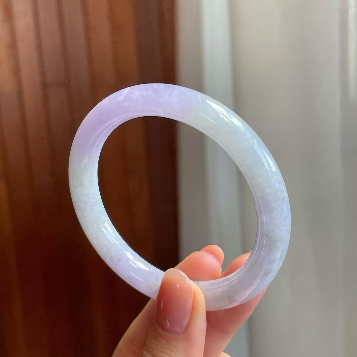 糯冰紫罗兰翡翠圆条手镯（52mm)（yc320885）
