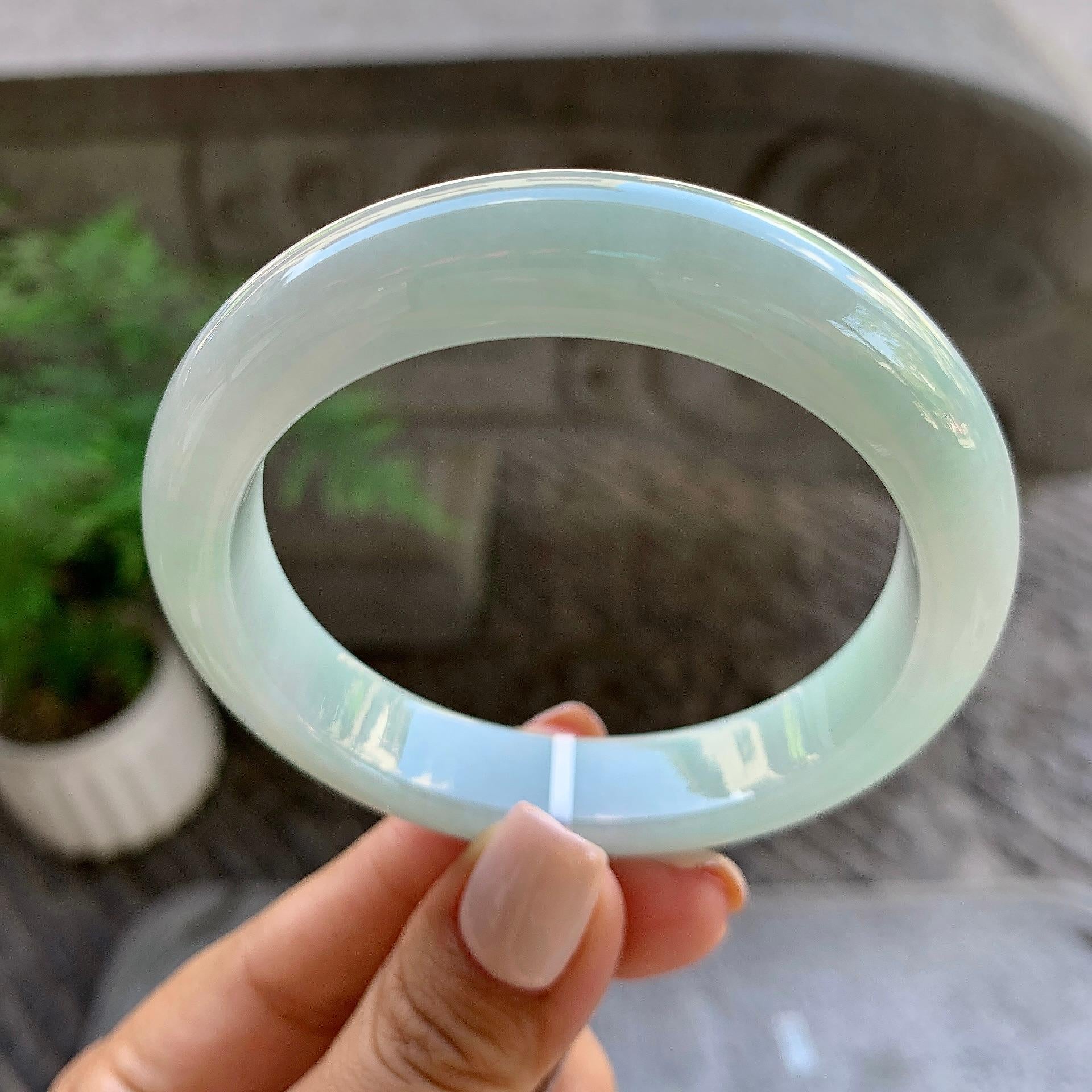 细糯种带底色平安镯（56mm）（yc213150）