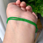 18K金钻镶糯冰种满绿小米珠链/手链（两用款）（yc252059）