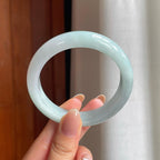 糯冰晴底翡翠平安镯（56mm)（yc378051）