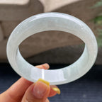 宽版轮胎镯    细糯种带底色宽版轮胎镯57.8圈     天然缅甸A货翡翠（yc371546）