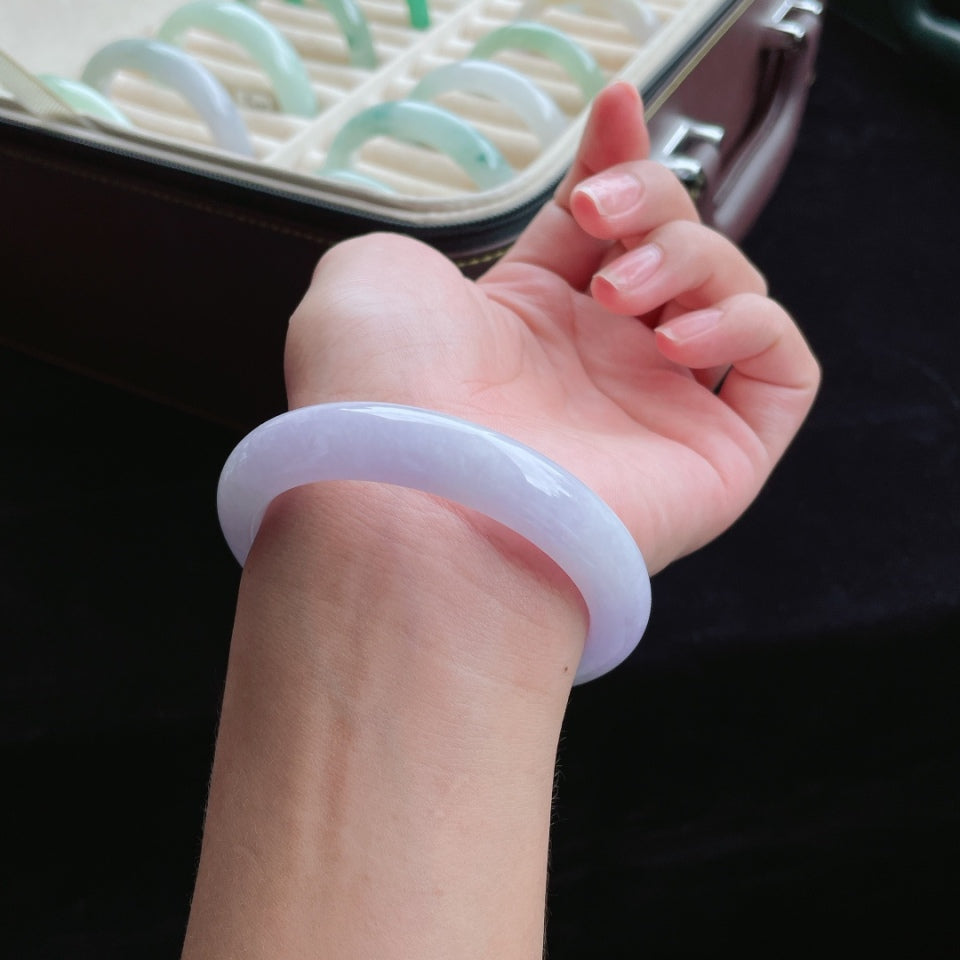糯种紫罗兰翡翠手镯（55.5mm）（yc016181）
