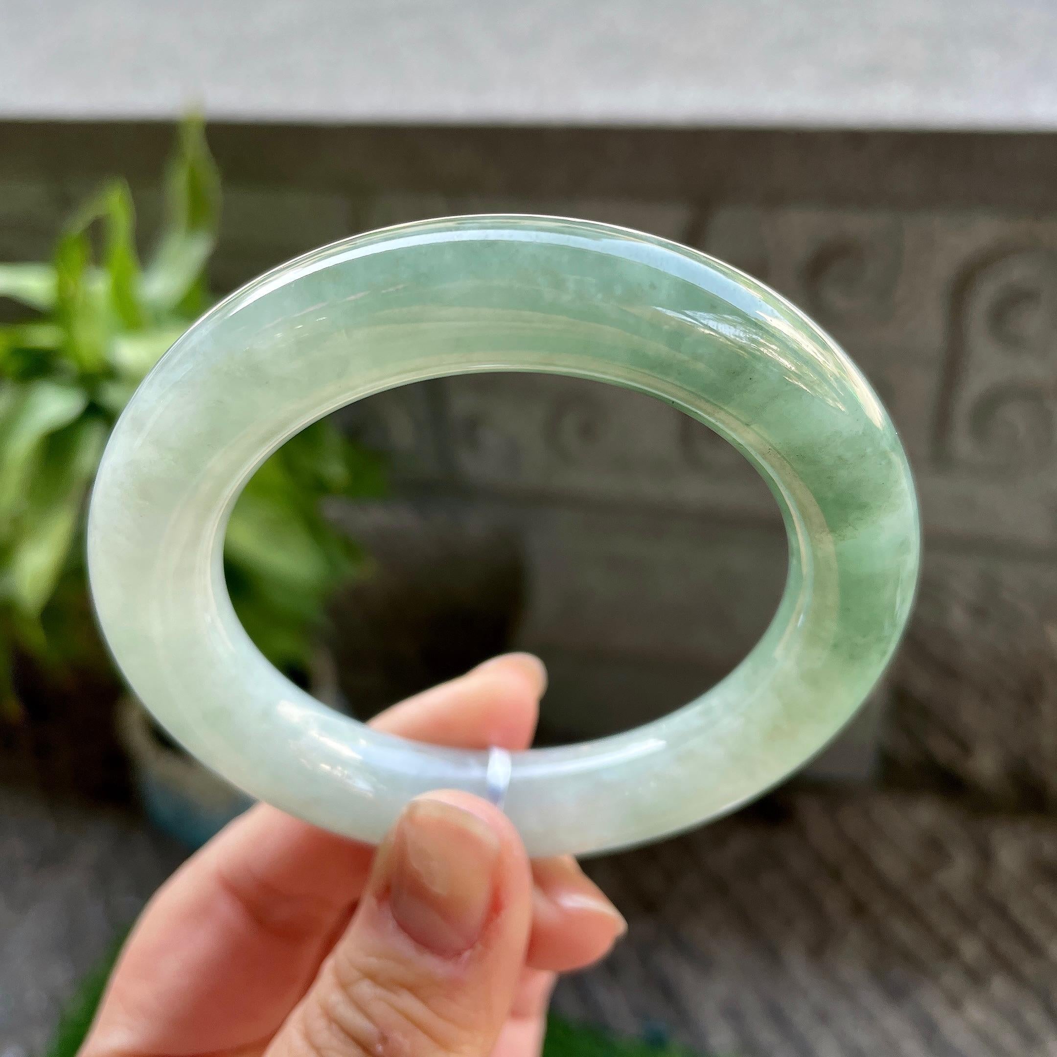 糯种油青圆条手镯（54.6mm）（yc310101）