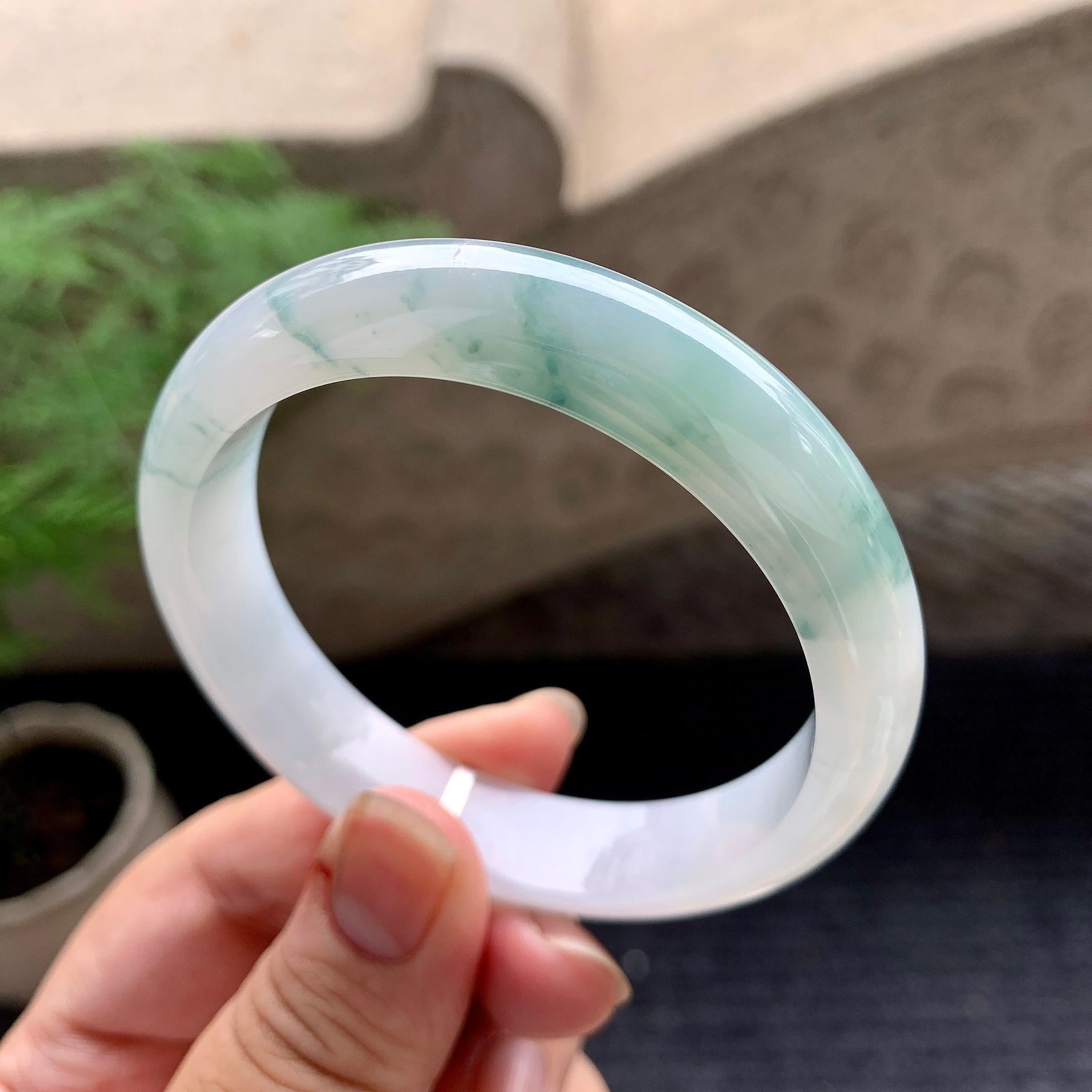 糯种飘花平安镯（56.2mm）（yc196533）