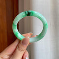 糯冰带色翡翠平安镯（51.3mm)（yc374650）