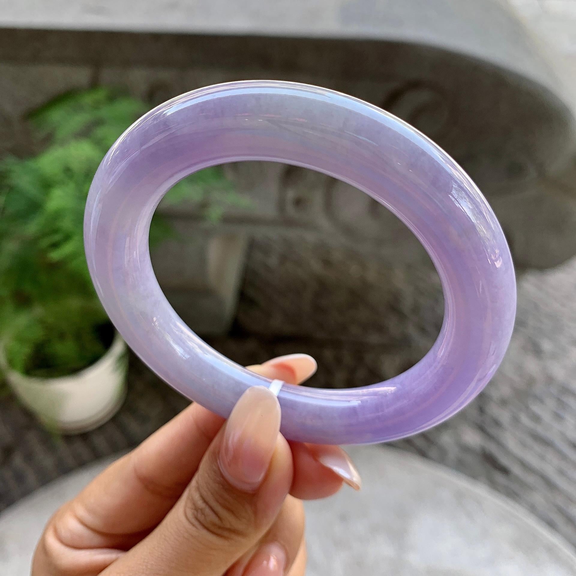细糯种紫罗兰圆条手镯（56.5mm）（yc199565）