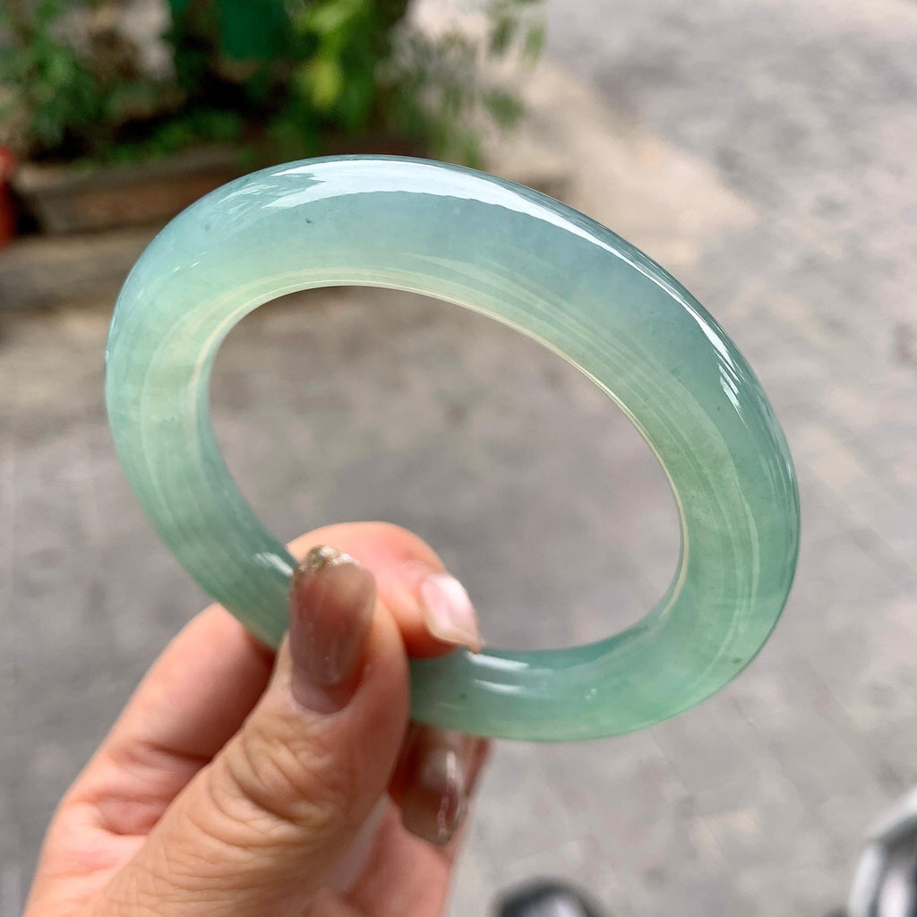 糯冰种晴水圆条手镯（56.4mm）（yc297183）