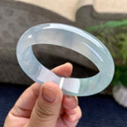 糯冰种蓝底宽版贵妃手镯（56mm）（yc228509）