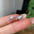 18k金镶高冰种无色葫芦耳钉        天然缅甸A货翡翠（yc439274）
