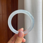 冰种白月光翡翠圆条手镯（55.2mm)（yc381298）