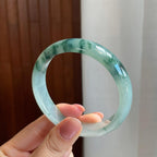 冰种飘花翡翠平安镯（58.8mm)（yc320874）