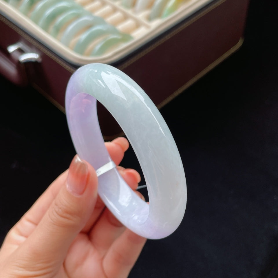 糯冰紫罗兰正圈翡翠手镯（55.5mm）（yc017183）