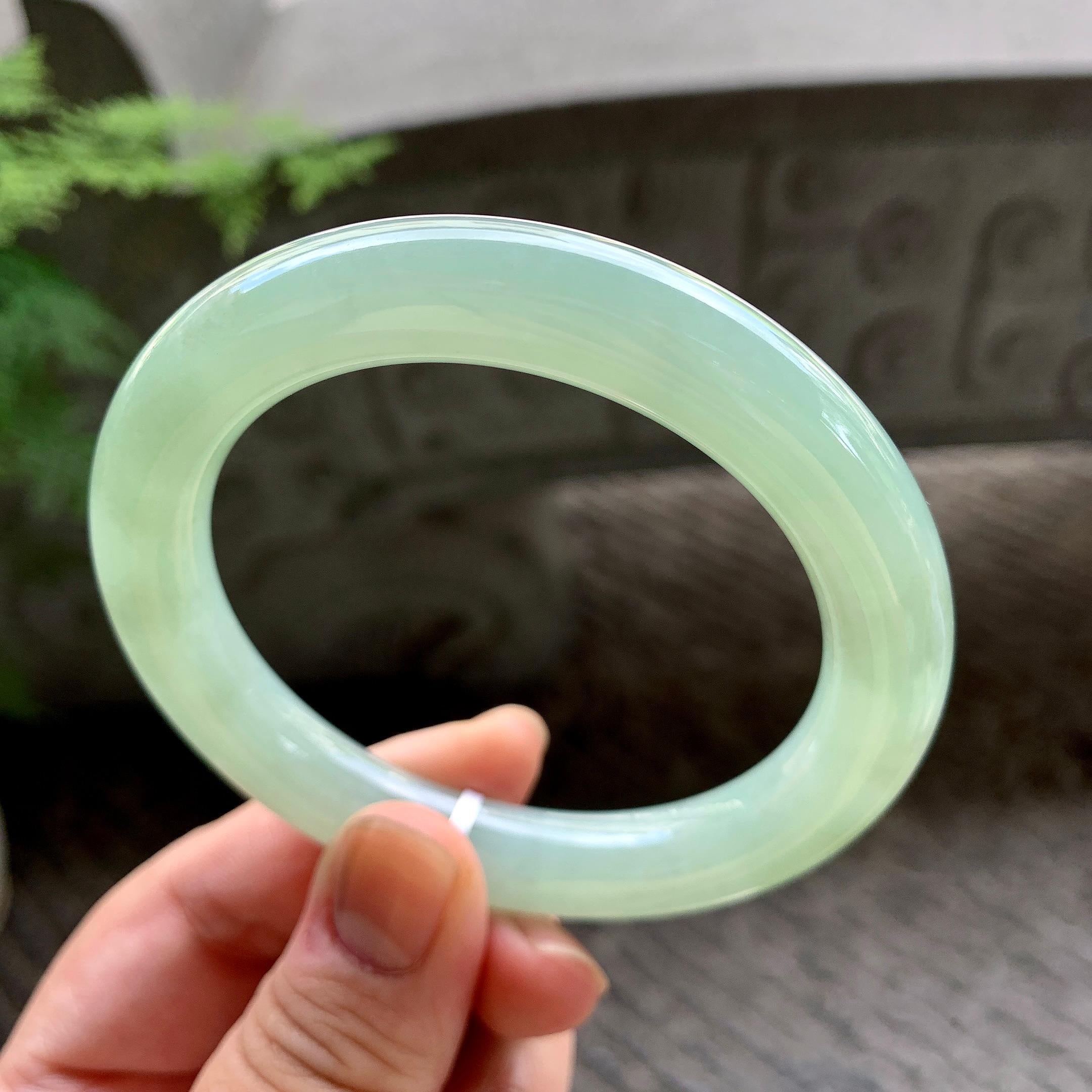 细糯种晴底圆条手镯（56.5mm）（yc202353）