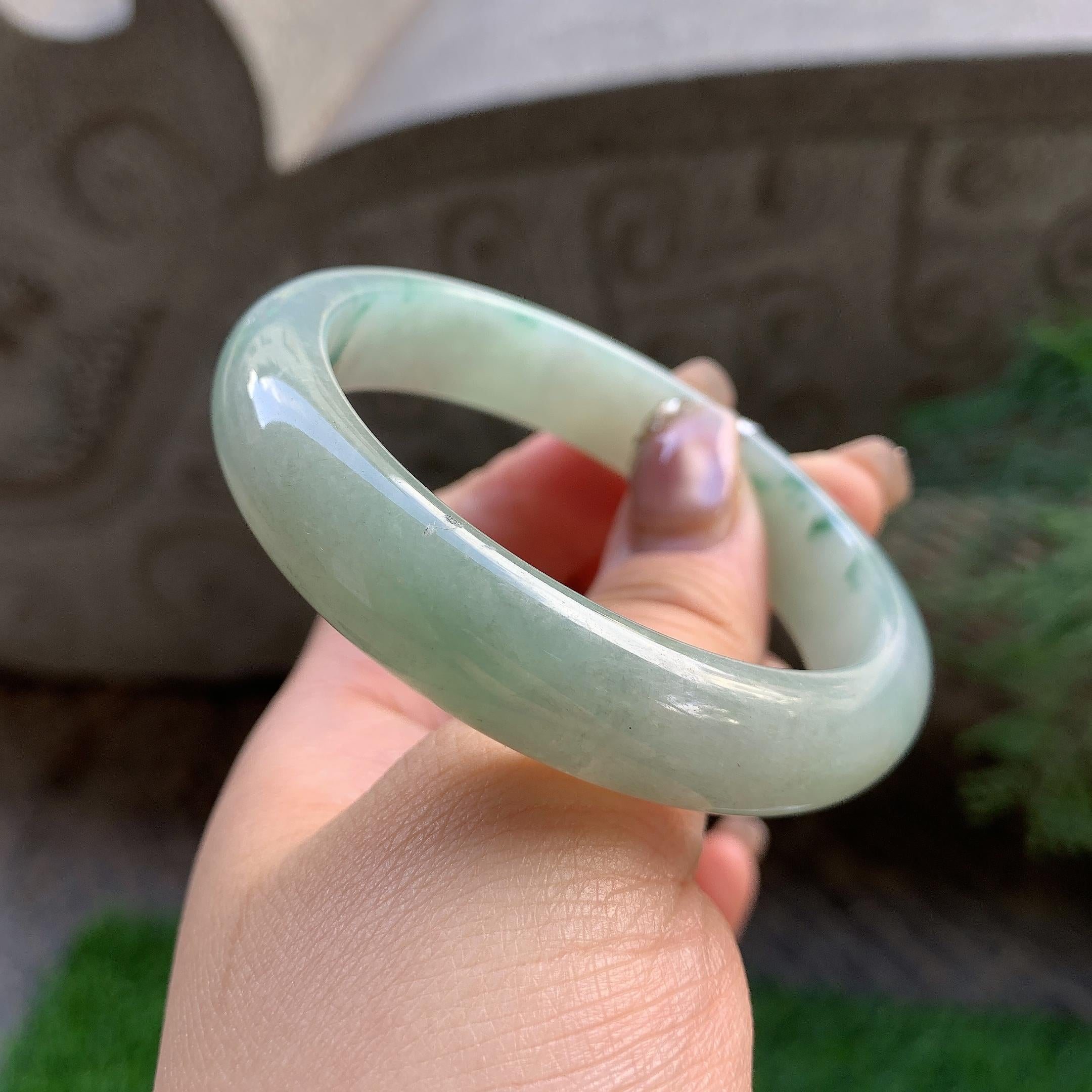 细糯种飘花平安镯（56mm）（yc293326）