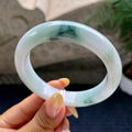 细糯种飘花正圈平安镯57.3圈          天然缅甸A货翡翠（yc460633）