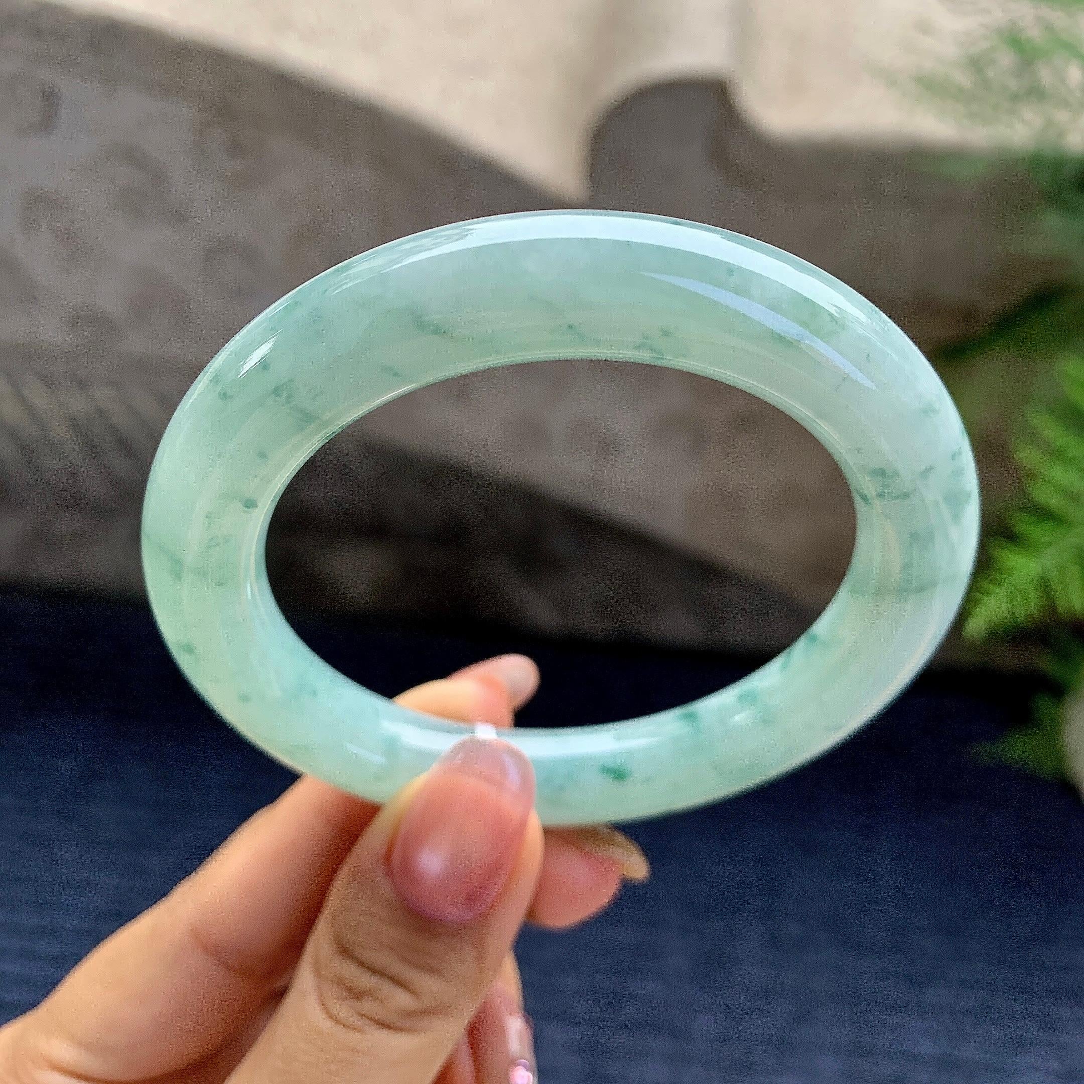细糯种飘花圆条手镯（55.4mm）（yc280864）