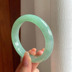 冰种果绿翡翠平安镯（57.5mm)（yc354330）