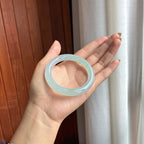 冰种淡底色翡翠圆条手镯（54mm）（yc420178）