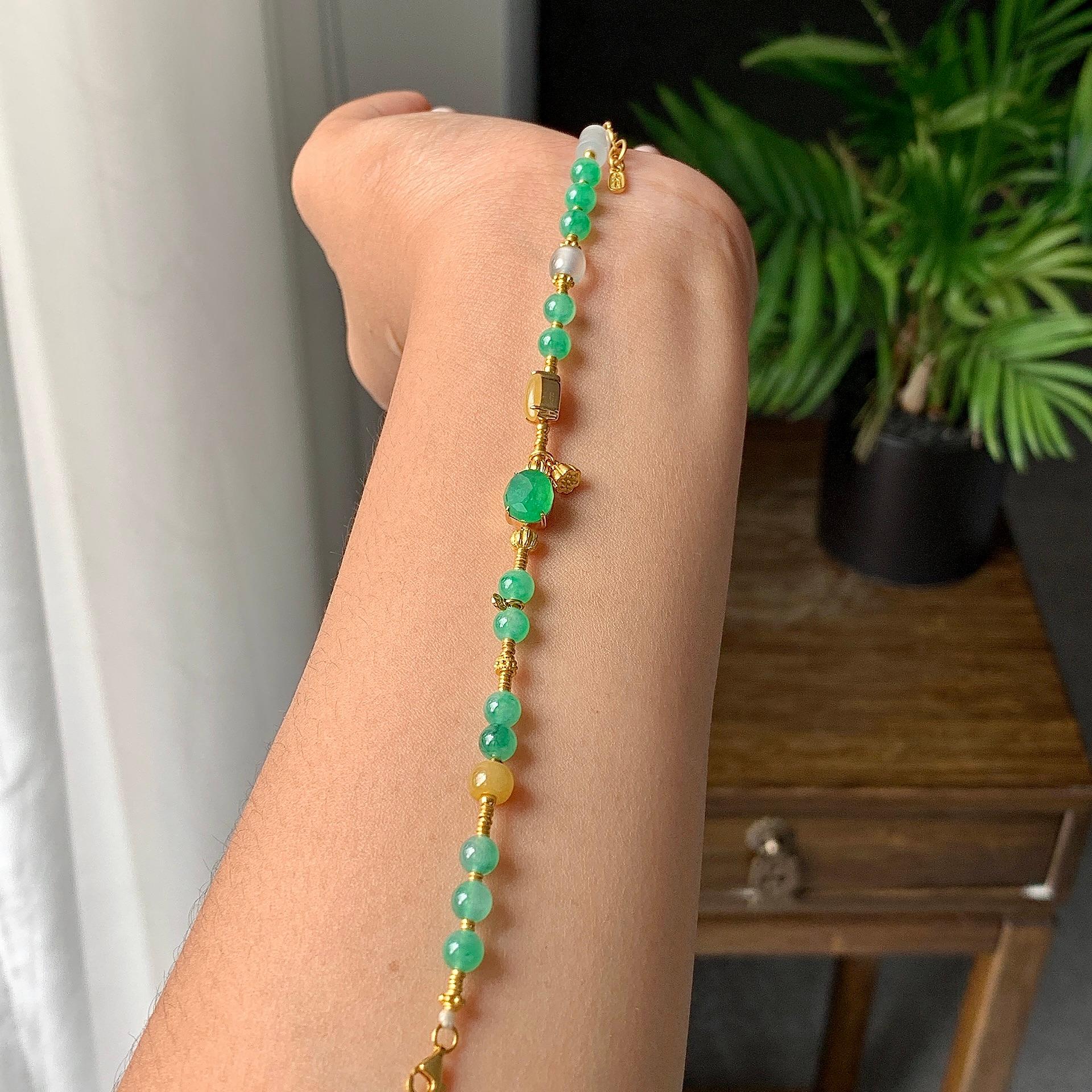 18k金糯冰种多彩手链（yc231061）