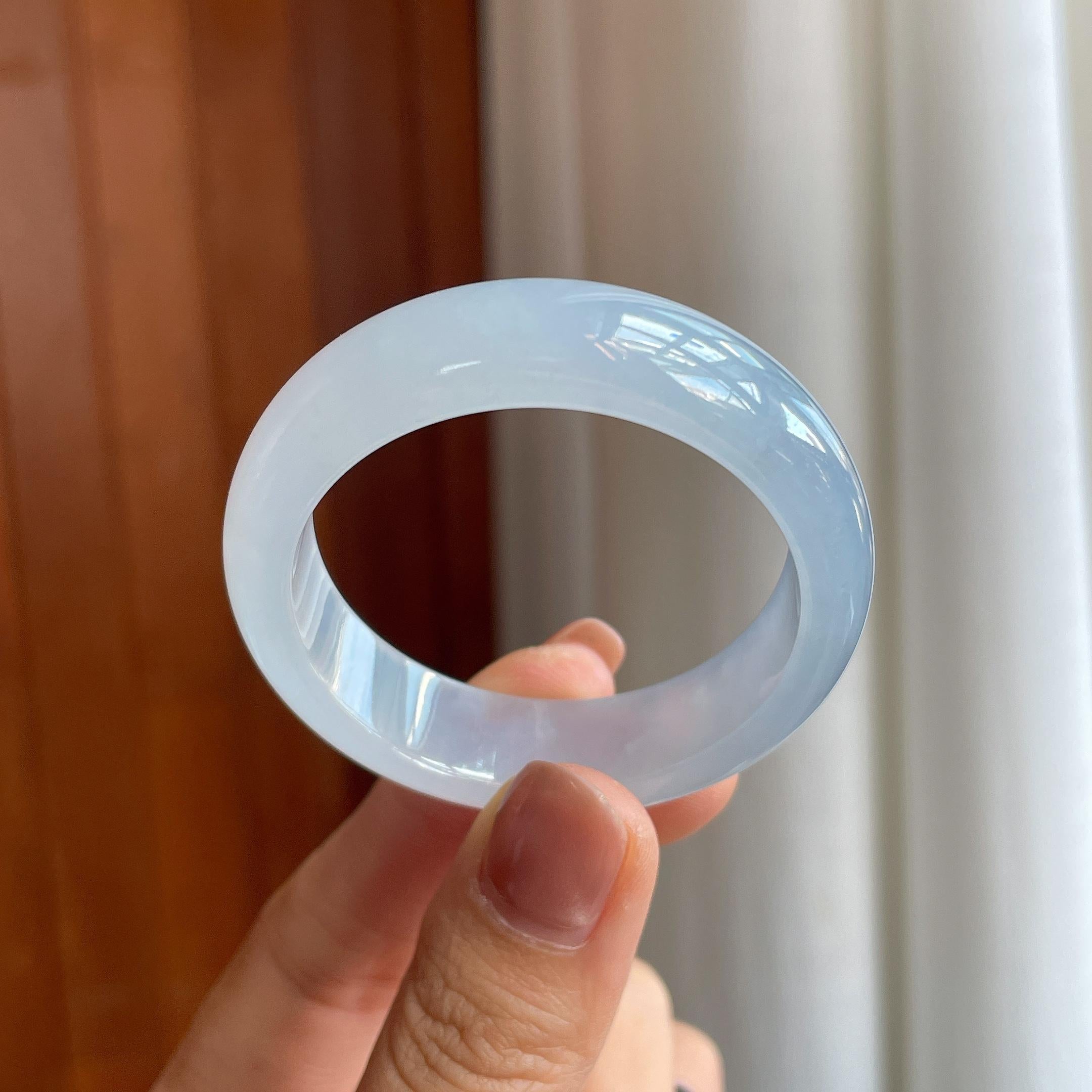 冰种淡紫底翡翠童镯（42mm)（yc286945）
