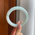 糯冰飘花翡翠平安镯（63mm）（yc286502）