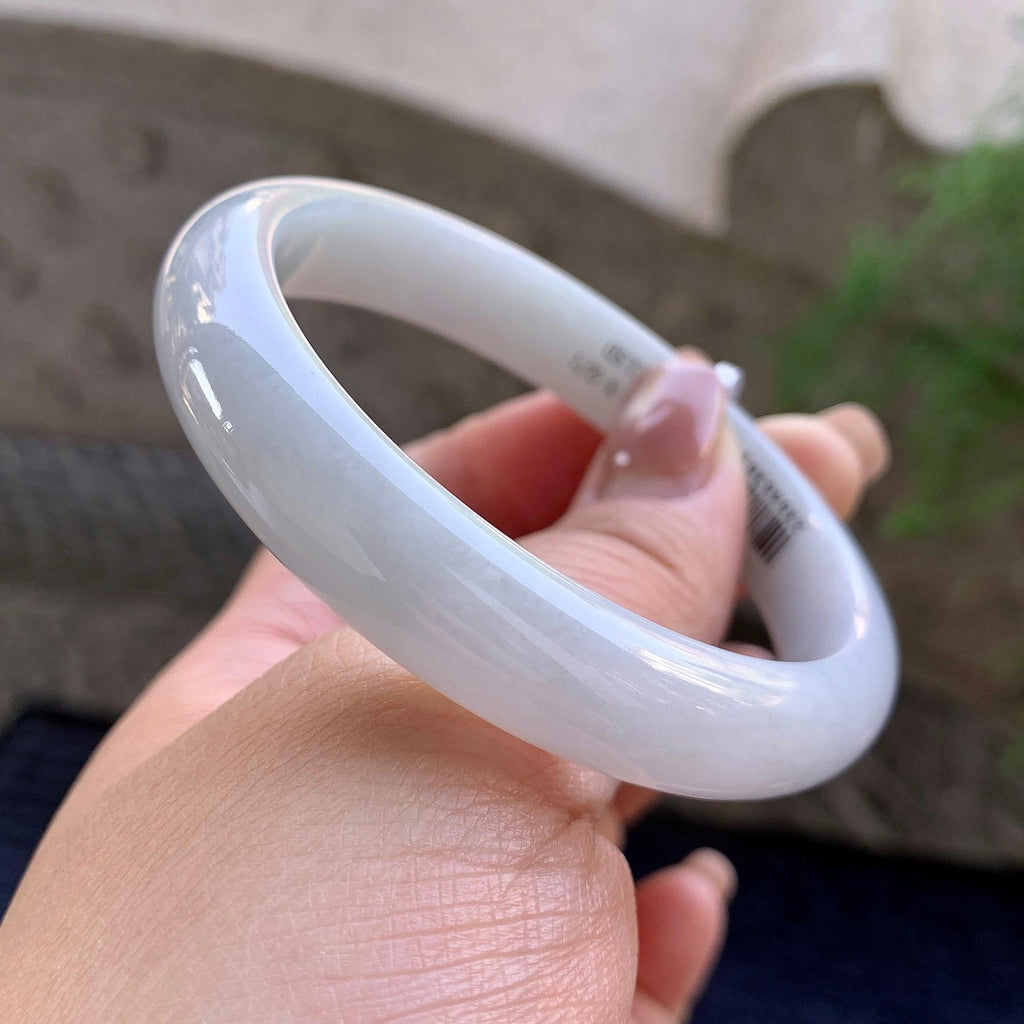 糯种无色正圈平安镯 57.8圈口 天然缅甸A货翡翠（yc352925）