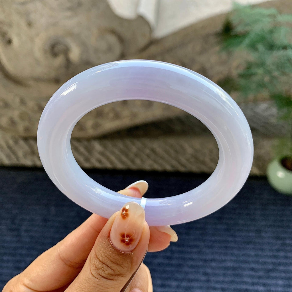 细糯种淡紫罗兰圆条手镯（53.4mm）（yc243437）