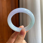 糯冰春带彩翡翠平安镯（51.8mm）（yc311411）