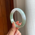 糯冰半山半水宽版翡翠平安镯（57.2mm)（yc370290）