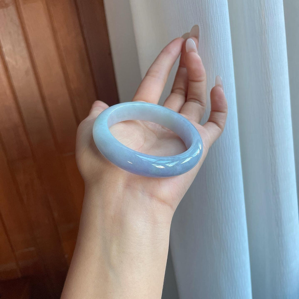 糯冰淡紫罗兰翡翠平安镯（53.3mm）（yc266490）