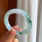 糯冰飘花翡翠平安镯（56mm）（yc400163）